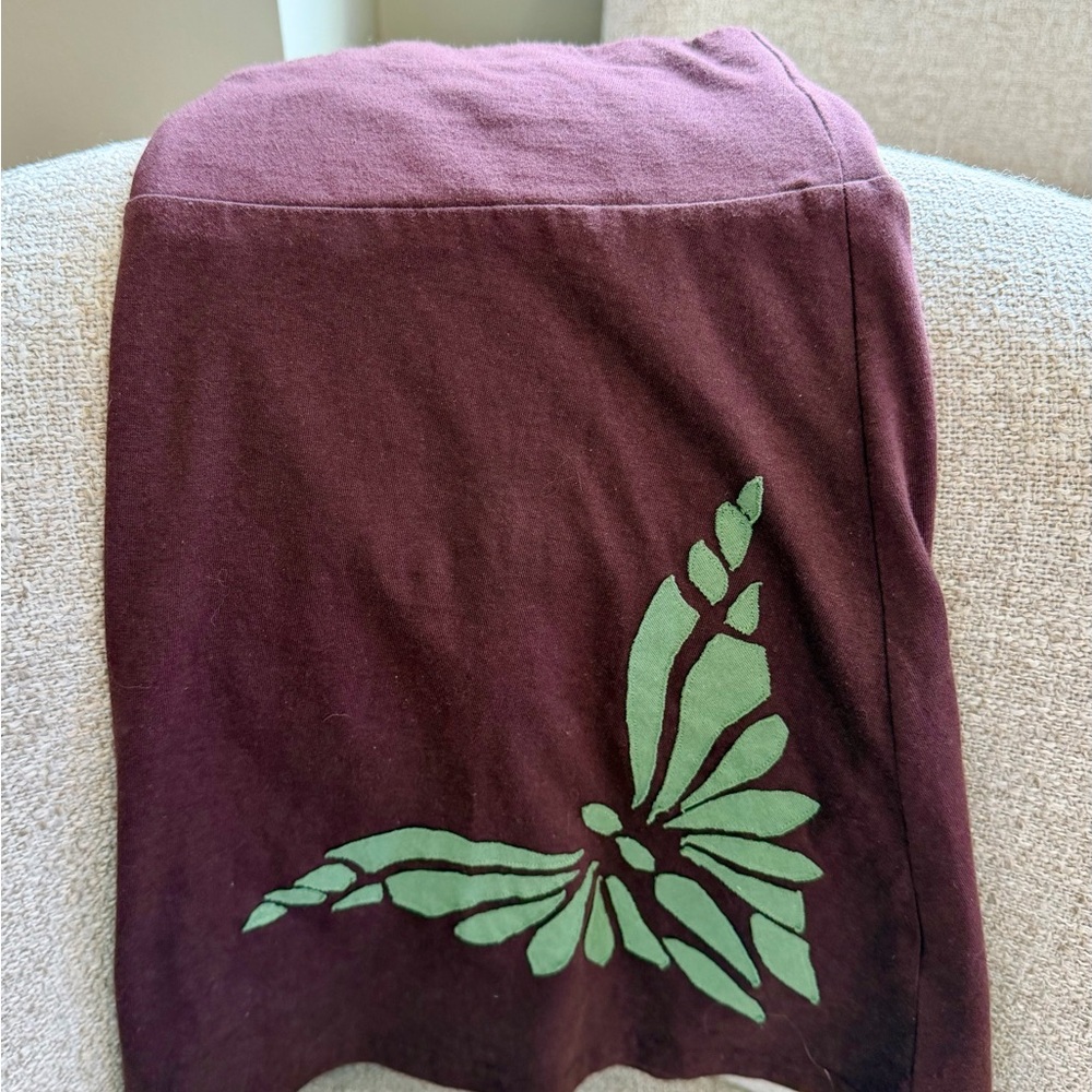 Synergy Organic Clothing Brown Skirt with Green Butterfly